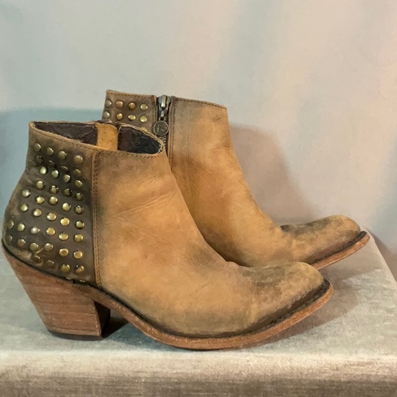 Liberty Black Leather Studded Biker Ankle Boots - Picture 7 of 13